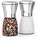 MIUMI Salt & Pepper Mill Shakers Set of 2 - Premium Salt and Pepper grinder set, Adjustable and Easy To Use, Stainless Steel Top, Ceramic Rotor and a Thick Glass Body with Large Capacity (5.2