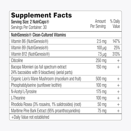Mind Lab Pro® MLP® v4 Universal Nootropic™ Brain Booster Supplement for Focus, Memory, Clarity, Energy - 60-Count - Plant-Based, Naturally Sourced Memory Vitamins for Better Brain Health, Made in USA