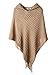 Slivexy Women's Knitting Fringed Cape Hooded Patterns Cloak Crochet Tassels Poncho