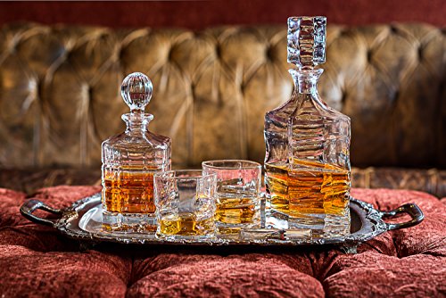 Lead-Free Whiskey Decanter in Leather Gift Box the Dorchester Scotch Decanter | 27 Oz / 800 ML
