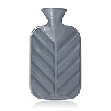 Fashy Classic Rubber Hot Water Bottle 3D Copper Ribbed Grey - Made in Germany