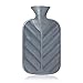 Fashy Classic Rubber Hot Water Bottle 3D Copper Ribbed Grey - Made in Germany