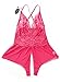 Lingerie Bodysuit for Women One Piece Lace Teddy Valentine's Day Lingerie (XX-Large, Rose Red.)