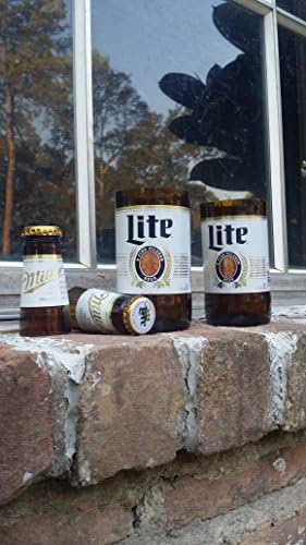 Set of 2 upcycled Miller Lite glasses and 2 shot glasses