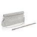 SUMICH Crossbody Purse for Women Quilted Clutch Handbag Dumpling Bag Cloud Purse Ruched Bag Handmade Leather Hobo Bag (Silver)