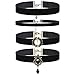 BodyJ4You 4PC Choker Necklace Set Women Girls Black Velvet Retro Vintage Pendant Fashion Jewelry