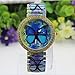 LUNIWEI Fashion Women Blue Butterfly Pattern Casual Quartz Watch Stretc...