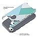 ULAK iPhone 7 Case, Colorful Series Slim Hybrid Dual Layer Scratch Resistant Hard Back Cover Shock Absorbent TPU Bumper Case for Apple iPhone 7 4.7 inch- Mint Geometric Marble