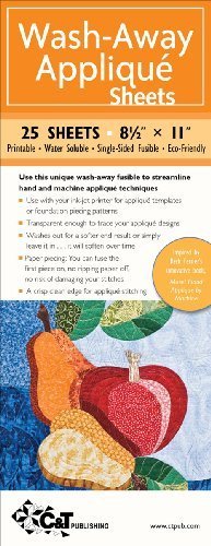Wash-Away Applique Sheets: Printable; Water Soluble; Single Sided; Fusible; Eco-Friendly by Ferrier, Beth (2010) Paperback