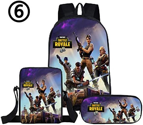 cossun 3pcs Battle Graphic School Backpack Durable Lightweight Large Space Daypacks Student Adult children (style 06)