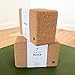 Yoga Blocks 2 Pack Set Cork, Sturdy, Durable, Studio Size Large Yoga Props