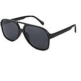 FEISEDY Vintage Retro 70s Plastic Aviator Sunglasses Women Men Classic Large Squared Frame B2751