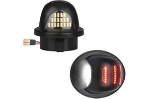 RAVSOFT LED License Plate Light tag lamp with Red OLED Neon Tube Assembly For Ford F150 F250 F350 Super Duty Ranger Excursion Raptor Explorer Black housing 6000K White, Pack of 2
