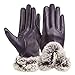 JOYEBUY Womens Leather Gloves Texting Touch Screen Gloves Winter Warmest Gloves (Purple)