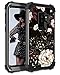 LONTECT Compatible Galaxy S9 Plus Case Floral 3 in 1 Heavy Duty Hybrid Sturdy High Impact Shockproof Protective Cover Case for Samsung Galaxy S9 Plus - Flower/Black