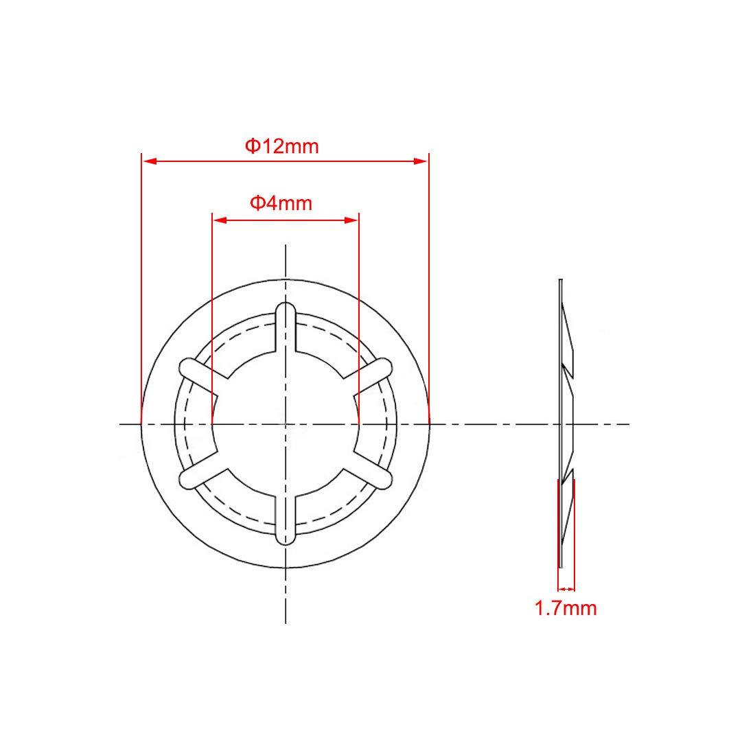 200pcs uxcell M6 Internal Tooth Starlock Washer 6mm Inner Dia 16mm