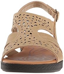 Easy Street Women's Bolt Flat Sandal, Stone, 8.5 Wide