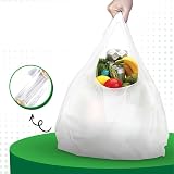 Plastic Carrier Bags 100 White Vest Style Handles Large 13x19x23 Inch Groceries view 3