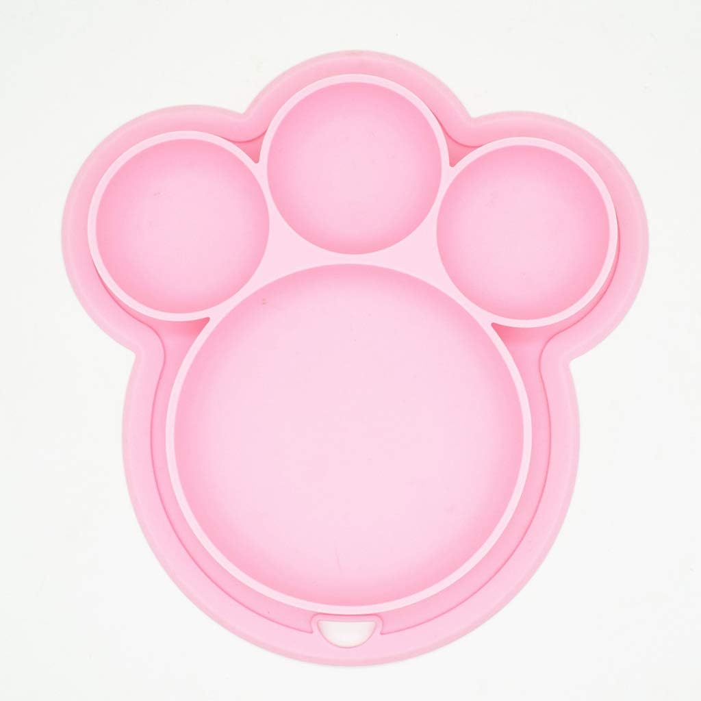 Manyo Assiette A Ventouse Pour Bebe Ventouse En Silicone Rond Plateau Enfant Repas Assiette Compartiment Forme De Patte D Ours Orange Amazon Fr Bebes Puericulture