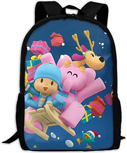Happy Christmas With Pocoyo Comfy School Bags,Custom Cute Children Shoulder Daypack,Print Backpack For Kids