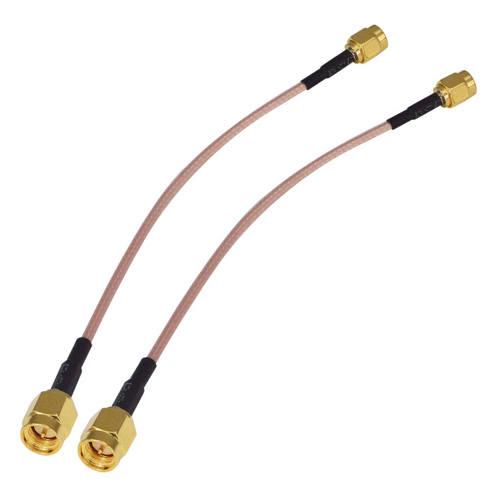 Boobrie SMA Male to Male Pigtail Cable 15CM WiFi Antenna Extension Cable RG316 WiFi Wireless Jumper Low Loss SMA Male Lead for SDR Baofeng FPV FCC Emissions Testing 2PCS