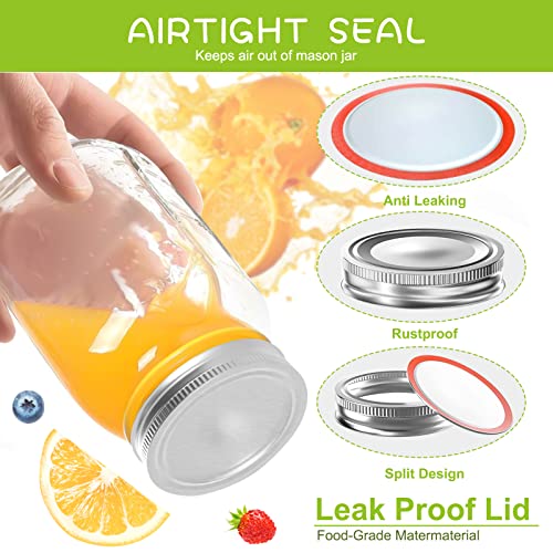 uniplay 24pcs Canning Lids Regular Mouth, Ball Jar Lids Leak Proof Secure Canning Jar Lids, use for Round Bottle, Canning Jar Caps, Mason Jars Lids, Food Storage, DIY Home Decoration(70mm)