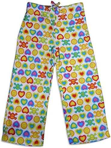 Bee Posh - Big Girls' Lucy Hedgehog Cozy Fleece Pajama Pant, White, Multi 25523-X-Small