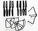 BTG Spare Parts for H8C H8D DFD F183 RC Quadcopter -Propellers (8pcs)+ Skids (2pcs)+ Guards (4pcs) Black Color