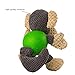 EETOYS Plush Squeaky Dog Toys with Durable Chew Rubber Ball Body for Small Dogs Puppy Teething (Monkey)