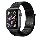 AdMaster Compatible for Apple Watch Band 42mm 44mm, Soft Nylon Sport Loop Replacement Wristband Compatible iWatch Apple Watch Series 4/3/2/1 Dark Black