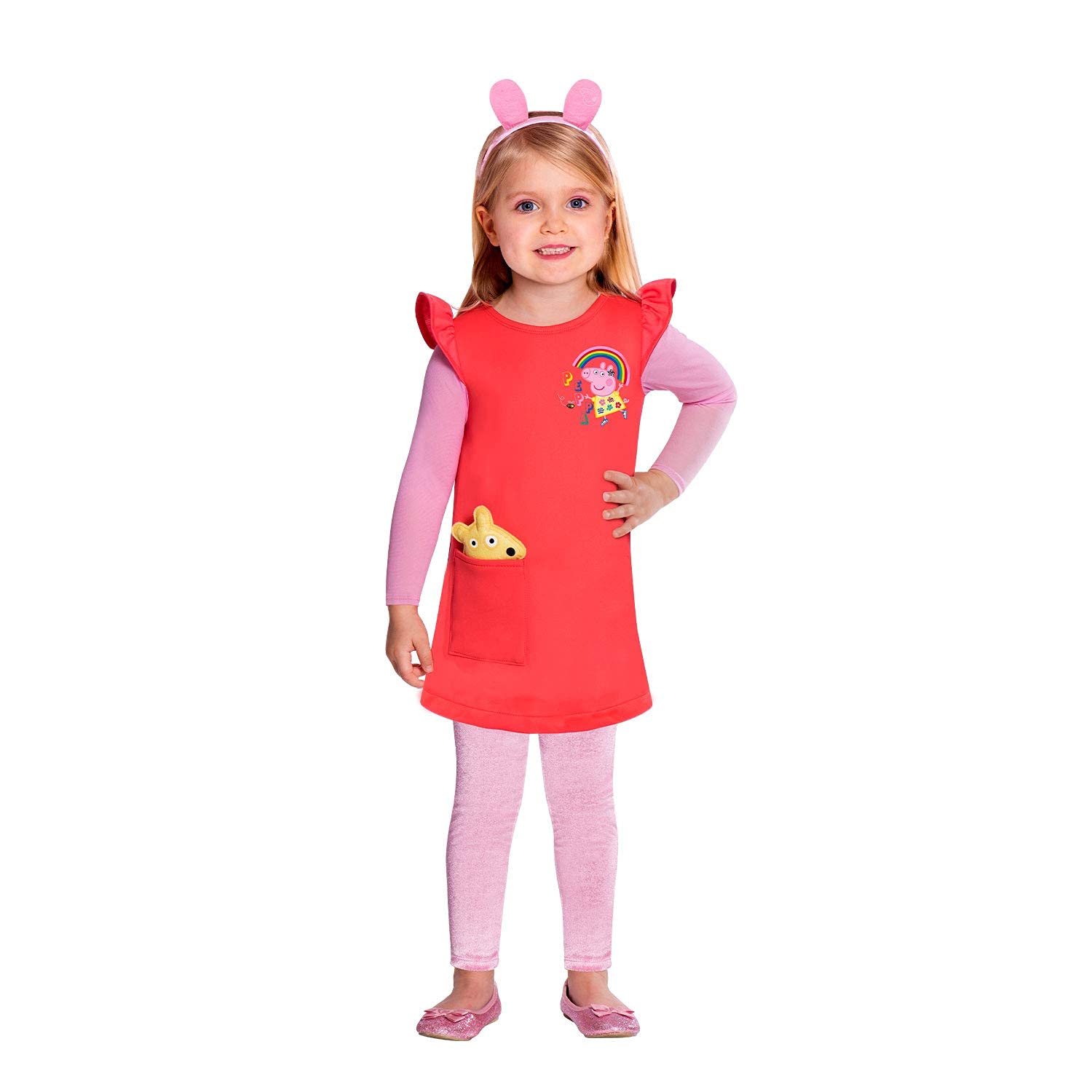 Amscan 9905929 Child Girls Official Peppa Pig Licensed Costume Fancy Dress Costume,Red (2-3 years)