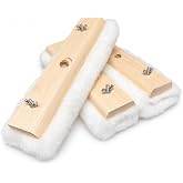 Tru-Lamb 10" Lambskin Floor Applicators (3-Pack) &ndash; 100% Natural Lambswool Applicator for Polyurethane, Stain, Wax &amp; Floor Finish &ndash; Professional Lint-Free Applicator for Hardwood Floors