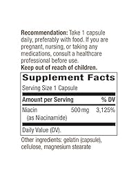 Niacinamida 500 mg 100 Cápsulas, 0033674404805, 1