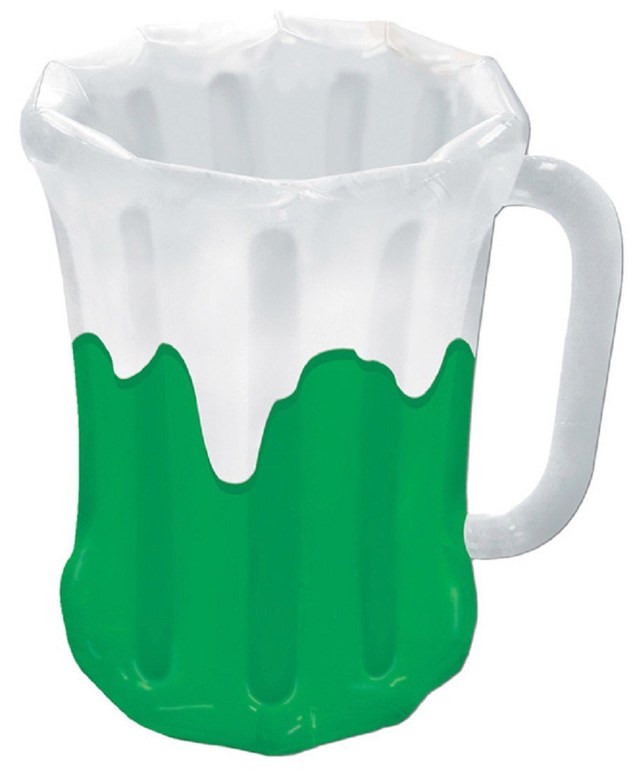 Beistle 30017 Inflatable Beer Mug Cooler, Plastic, Green/White โ image 1