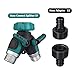 PATHONOR 2 Way Y Hose Connector, All Metal Body Garden Hose Splitter Grip Garden Hose Y Valve Garden Hose Splitter with 3 Adapter 3 Washers for House Lawn Patio Garden Orchard.