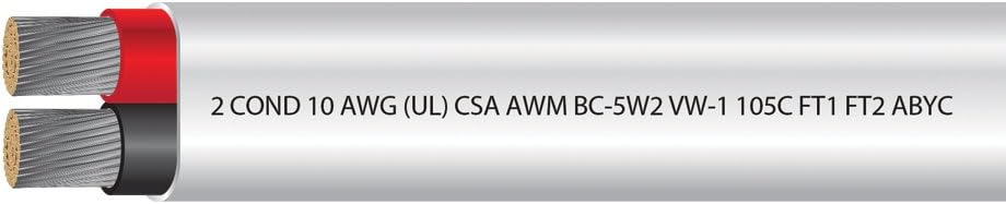 EWCS 10 AWG 2 Conductor Black + Red UL Approved USCG Approved Tinned Copper Flat Boat Cable 600 Volts - Made in USA: Industrial & Scientific