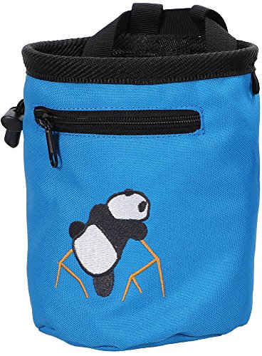 AMC Rock Climbing Panda Chalk Bag w/ Zip Pocket, Dark Blue, 7"H x 5"D