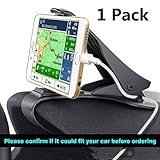 Glamore Car Phone Holder, No Blocking for Sight, Design with Cable Clips, Durable Dashboard Car Phone Mount for iPhone X 8 Plus 7 6s SE Samsung Galaxy S5/S6/S7/S8 (Black-1Pack)