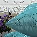 CaliTime Pack of 2 Cushion Covers Throw Pillow Cases Shells for Home Sofa Couch Modern Waves Lines Embroidered 18 X 18 Inches Teal