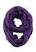 NYFASHION101 Soft Winter Warm Chunky Knit Cowl Infinity Loop Scarf, Dark Purple