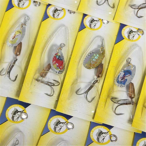 WUJIAN Angelköder30 Stück Angelköder Spinner Köder Forelle Metall Tackle HookBait Kit – Bild 4
