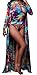 Lovaru Women's New Colorful Dyeing Bikini One Piece Swimsuit+Ponchos Cover Ups, Blue, X-Large