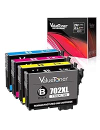 Valuetoner - Cartuchos de tinta remanufacturados de repuesto para Epson 702 702XL T702XL para usar con Workforce Pro WF-3720 WF-3733 WF-3730 (1 negro, 1 cian, 1 magenta, 1 amarillo, 4 unidades)