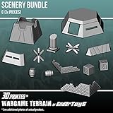 Scenery Bundle, Terrain Scenery for Tabletop 28mm Miniatures Wargame, 3D Printed and Paintable, EnderToys