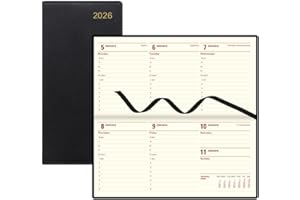 Letts of London® 2026 Belgravia Weekly/Monthly Appointment Book and Planner, 12 Months, January to December, Italian Leather,