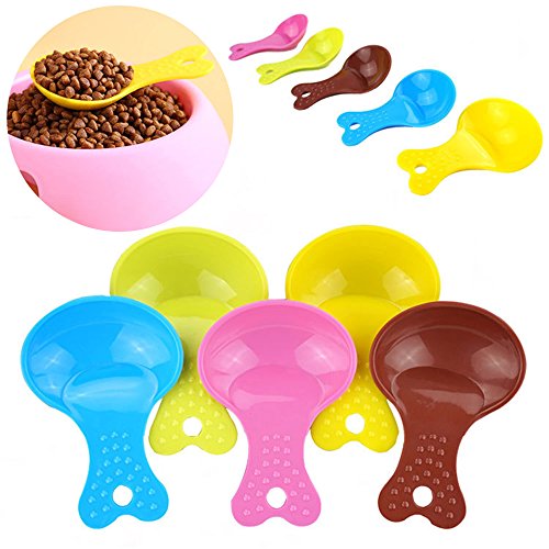 51Panda Pet Food Scoop, 6 Pcs Plastic Candy Color Small 1/2-Cup Spoon for Dogs and Cats Food (Color Random)