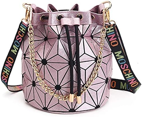 Women's Geometric Backpack Lingge Reflective Shoulder Bag Shard Lattice Luminous Rucksack