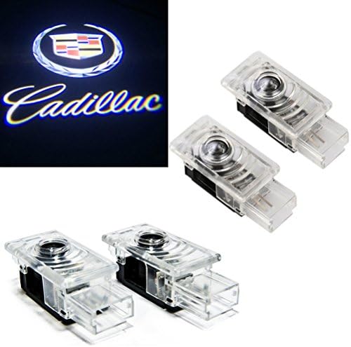 Grolish Cree Led 4 piece Car Door LED Logo Projector Lights for Cadillac SRX XTS ATS