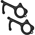 ELK Contactless Pro Clean Key Opener Tool - Zinc Alloy, Hygienic, Touchscreen, Handles, ATM - Portable Health and Safety Gadget (Black, 2 Pack)