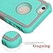 Goging iPhone 5S Case,iPhone 5/SE Case, Luxury Fashion Dual Layer Hybrid Shockproof Case for Apple iPhone 5 5S SE (Teal-Gray)